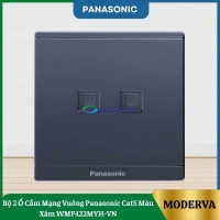 Bộ 2 Ổ Cắm Mạng Vuông Panasonic Cat5 Màu Xám WMF422MYH-VN