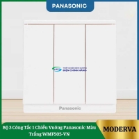 Bộ 3 Công Tắc 1 Chiều Vuông Panasonic Màu Trắng WMF505-VN