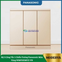 Bộ 3 Công Tắc 1 Chiều Vuông Panasonic Màu Vàng WMF505MYZ-VN