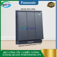 BỘ 3 CÔNG TẮC 1 CHIỀU VUÔNG XÁM DẠ QUANG WMF515MYH-1VN