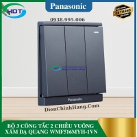 BỘ 3 CÔNG TẮC 2 CHIỀU VUÔNG XÁM DẠ QUANG WMF516MYH-1VN