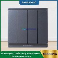 Bộ 4 Công Tắc 1 Chiều Vuông Panasonic Màu Xám WMF507MYH-VN