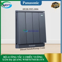BỘ 4 CÔNG TẮC 1 CHIỀU VUÔNG XÁM DẠ QUANG WMF517MYH-1VN