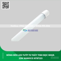 Bóng đèn LED tuýp T8 thủy tinh bọc nhựa 22w Nanoco NT8T223 ánh sáng vàng