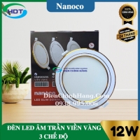Đèn âm trần Nanoco 12W viền vàng đổi màu NSD12CG135