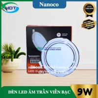 Đèn âm trần siêu mỏng Nanoco viền bạc 9W NSD093S110/ NSD094S110/ NSD096S110