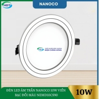 Đèn Led Âm Trần Nanoco 10W Viền Bạc Đổi Màu NEMD10CS90