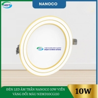 Đèn Led Âm Trần Nanoco 10W Viền Vàng Đổi Màu NEMD10CG110