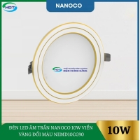 Đèn Led Âm Trần Nanoco 10W Viền Vàng Đổi Màu NEMD10CG90 