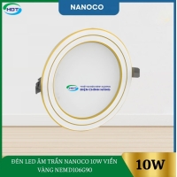 Đèn Led Âm Trần Nanoco 10W Viền Vàng NEMD106G90