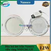 Đèn LED âm trần Nanoco 12W đổi màu viền bạc NSD12CS135