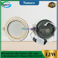 Đèn led âm trần Nanoco 12w dòng downlight 3s viền vàng đổi màu NDL12CG110