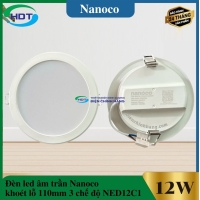 Đèn LED âm trần Nanoco 12w dòng Eco ánh sáng đổi màu NED12C