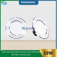 Đèn Led Âm Trần Nanoco 12W Viền Bạc Đổi Màu NDL12CS110