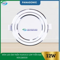 Đèn Led Âm Trần Nanoco 12W Viền Bạc NDL126S110