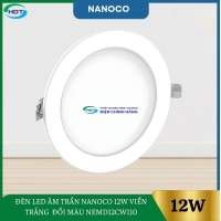 Đèn Led Âm Trần Nanoco 12W Viền Trắng Đổi Màu NEMD12CW110