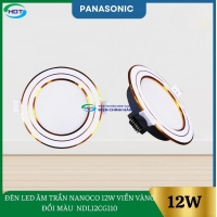 Đèn Led Âm Trần Nanoco 12W Viền Vàng Đổi Màu NDL12CG110
