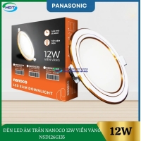 ĐÈN LED ÂM TRẦN NANOCO 12W VIỀN VÀNG NSD126G135