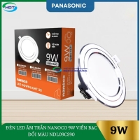 Đèn Led Âm Trần Nanoco 9W Viền Bạc Đổi Màu NDL09CS90