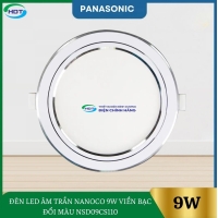 ĐÈN LED ÂM TRẦN NANOCO 9W VIỀN BẠC ĐỔI MÀU NSD09CS110