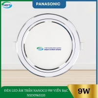 ĐÈN LED ÂM TRẦN NANOCO 9W VIỀN BẠC NSD096S110