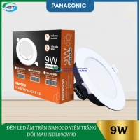 Đèn Led Âm Trần Nanoco 9W Viền Trắng Đổi Màu NDL09CW90