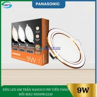 ĐÈN LED ÂM TRẦN NANOCO 9W VIỀN VÀNG ĐỔI MÀU NSD09CG110