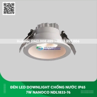 Đèn Led Downlight chống nước IP65 7w Nanoco NDL1833-76 ánh sáng trắng