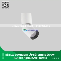 Đèn led Downlight lắp nổi chỉnh góc 12w Nanoco NSADL12W309024W20 màu đen ánh sáng vàng