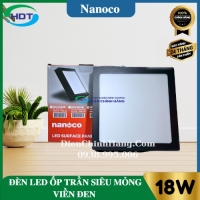 Đèn Led ốp trần nổi siêu mỏng vuông viền đen 18W Nanoco NPL183SB/ NPL184SB/ NPL186SB