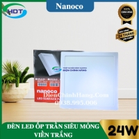 Đèn Led ốp trần nổi siêu mỏng vuông viền trắng 24W Nanoco NPL243S/ NPL244S/ NPL246S