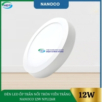 Đèn Led Ốp Trần Nổi Tròn Viền Trắng Nanoco 12W NPL126R