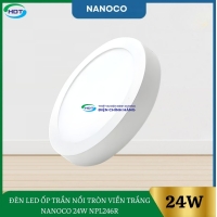 Đèn Led Ốp Trần Nổi Tròn Viền Trắng Nanoco 24W NPL246R