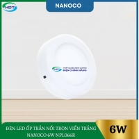Đèn Led Ốp Trần Nổi Tròn Viền Trắng Nanoco 6W NPL066R