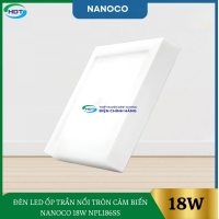 Đèn Led Ốp Trần Nổi Vuông Cảm Biến Nanoco 18W NPL186SS