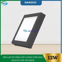 Đèn Led Ốp Trần Nổi Vuông Viền Đen Nanoco 12W NPL126SB