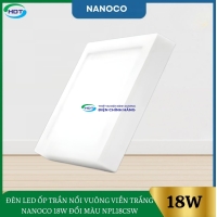 Đèn Led Ốp Trần Nổi Vuông Viền Trắng Nanoco 18W Đổi Màu NPL18CSW