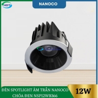 Đèn Spotlight Âm Trần Nanoco 12W Chóa Đen NSP12WB366