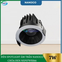 Đèn Spotlight Âm Trần Nanoco 7W Chóa Đen NSP07WB366