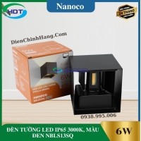 ĐÈN TƯỜNG LED IP65 3000K, MÀU ĐEN NBLS13SQ