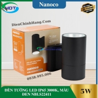 ĐÈN TƯỜNG LED IP65 3000K, MÀU ĐEN NBLS22411