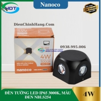 ĐÈN TƯỜNG LED IP65 3000K, MÀU ĐEN NBLS254