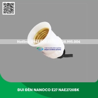 Đui đèn Nanoco E27 NAE2720BK loại đi động có dây 20cm màu đen