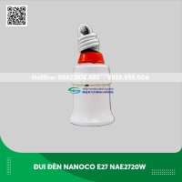 Đui đèn Nanoco E27 NAE2720W loại đi động có dây 20cm màu trắng
