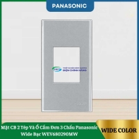 Mặt CB 2 Tép Và Ổ Cắm Đơn 3 Chấu Panasonic Wide Bạc WEV680290MW