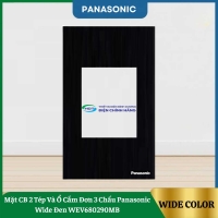 Mặt CB 2 Tép Và Ổ Cắm Đơn 3 Chấu Panasonic Wide Đen WEV680290MB