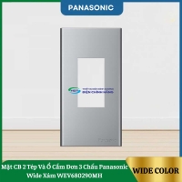 Mặt CB 2 Tép Và Ổ Cắm Đơn 3 Chấu Panasonic Wide Xám WEV680290MH