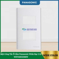 Mặt Công Tắc Ổ Cắm Panasonic Wide Bạc 2 Lỗ WEV68020MW