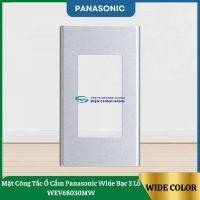 Mặt Công Tắc Ổ Cắm Panasonic Wide Bạc 3 Lỗ WEV68030MW