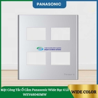 Mặt Công Tắc Ổ Cắm Panasonic Wide Bạc 4 Lỗ WEV68040MW